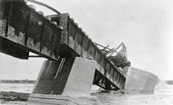 Railway bridge between Swakopmund and Walvis Bay tumbled